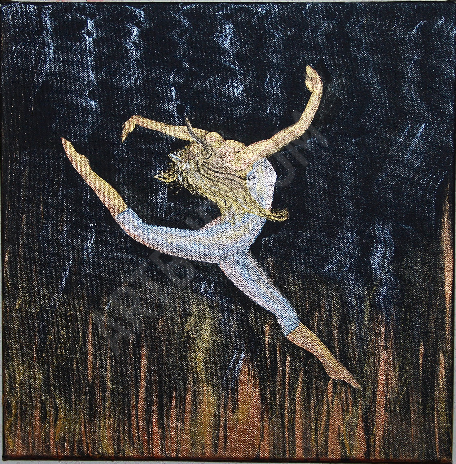 Рисунок балерины в прыжке.