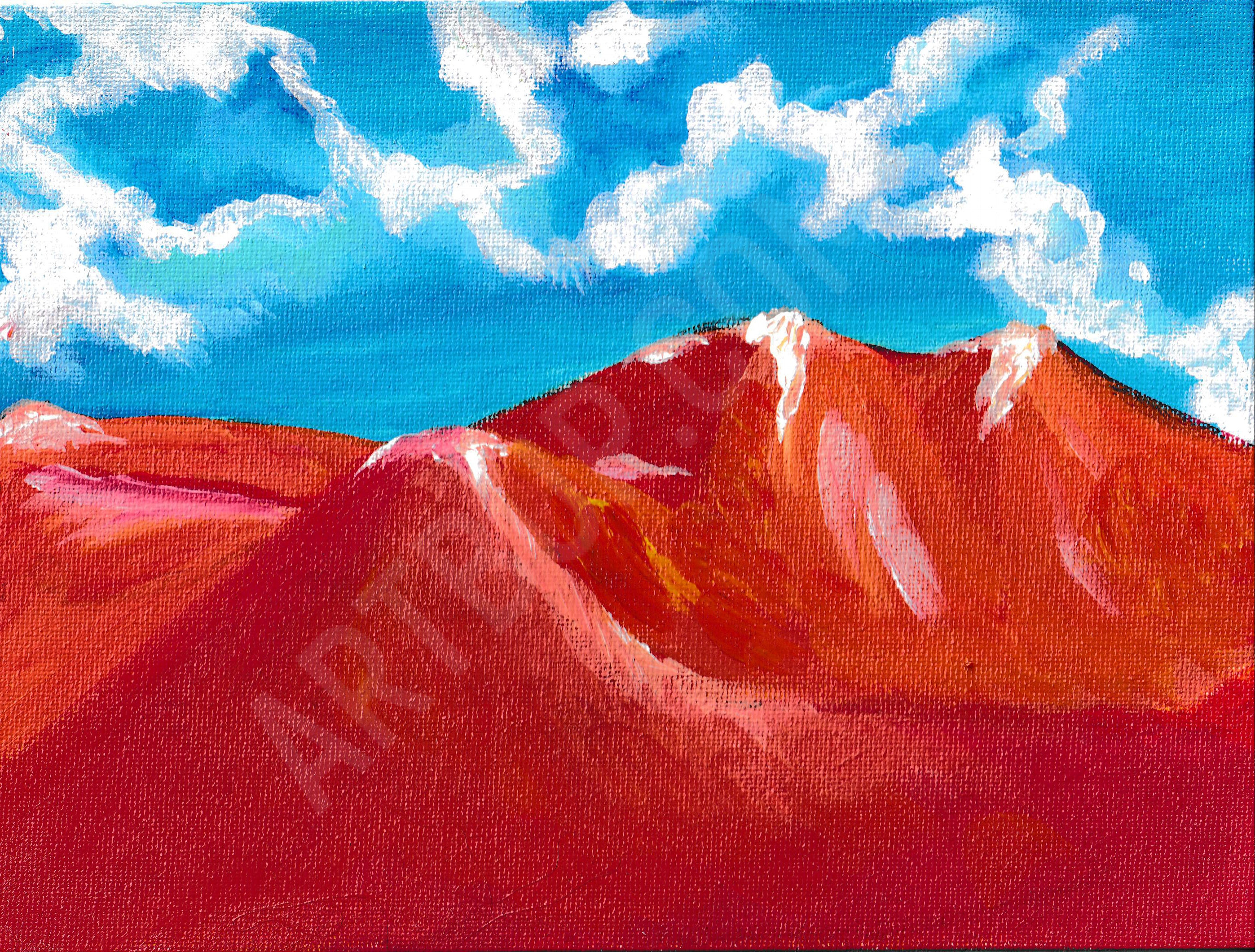 Живопись красные горы