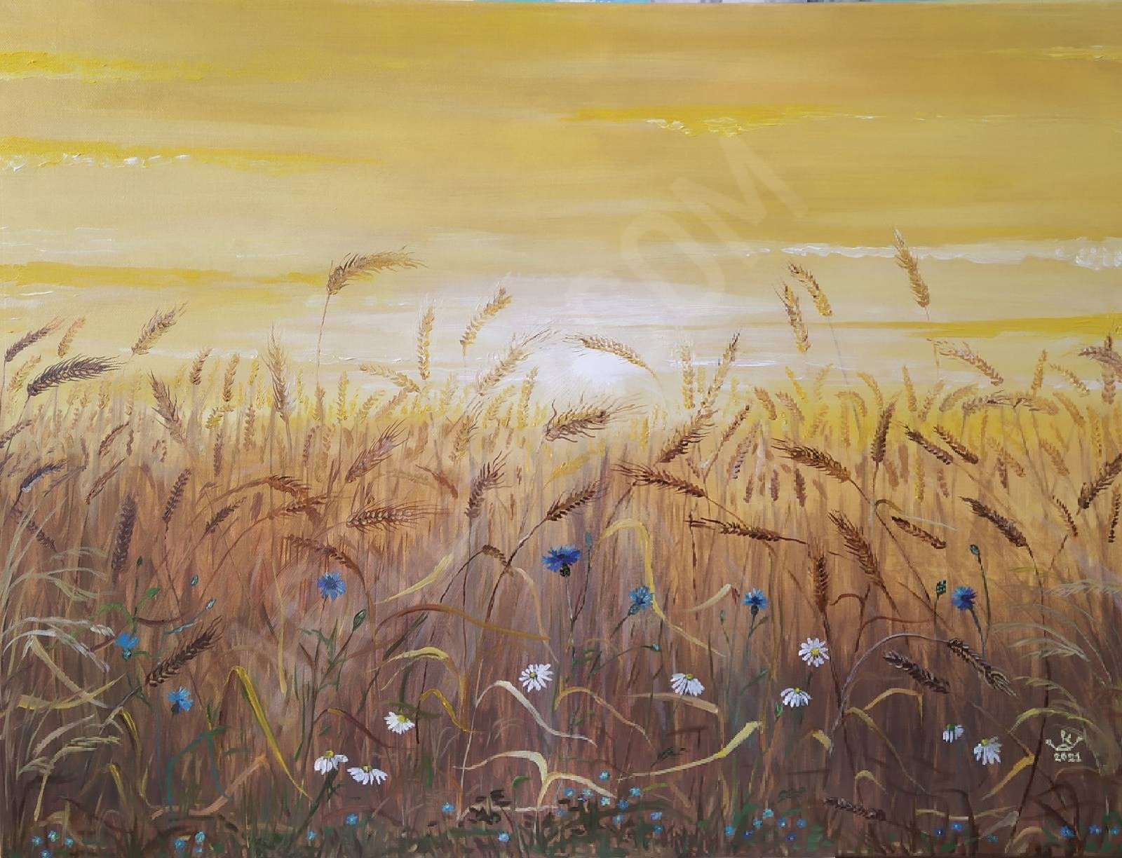 Картина пшеничное поле Шишкин